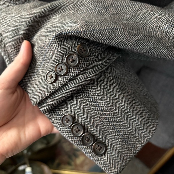 Ralph Lauren Men’s Charcoal Patterned Suit Jacket Blazer 100% Wool - Picture 4 of 9